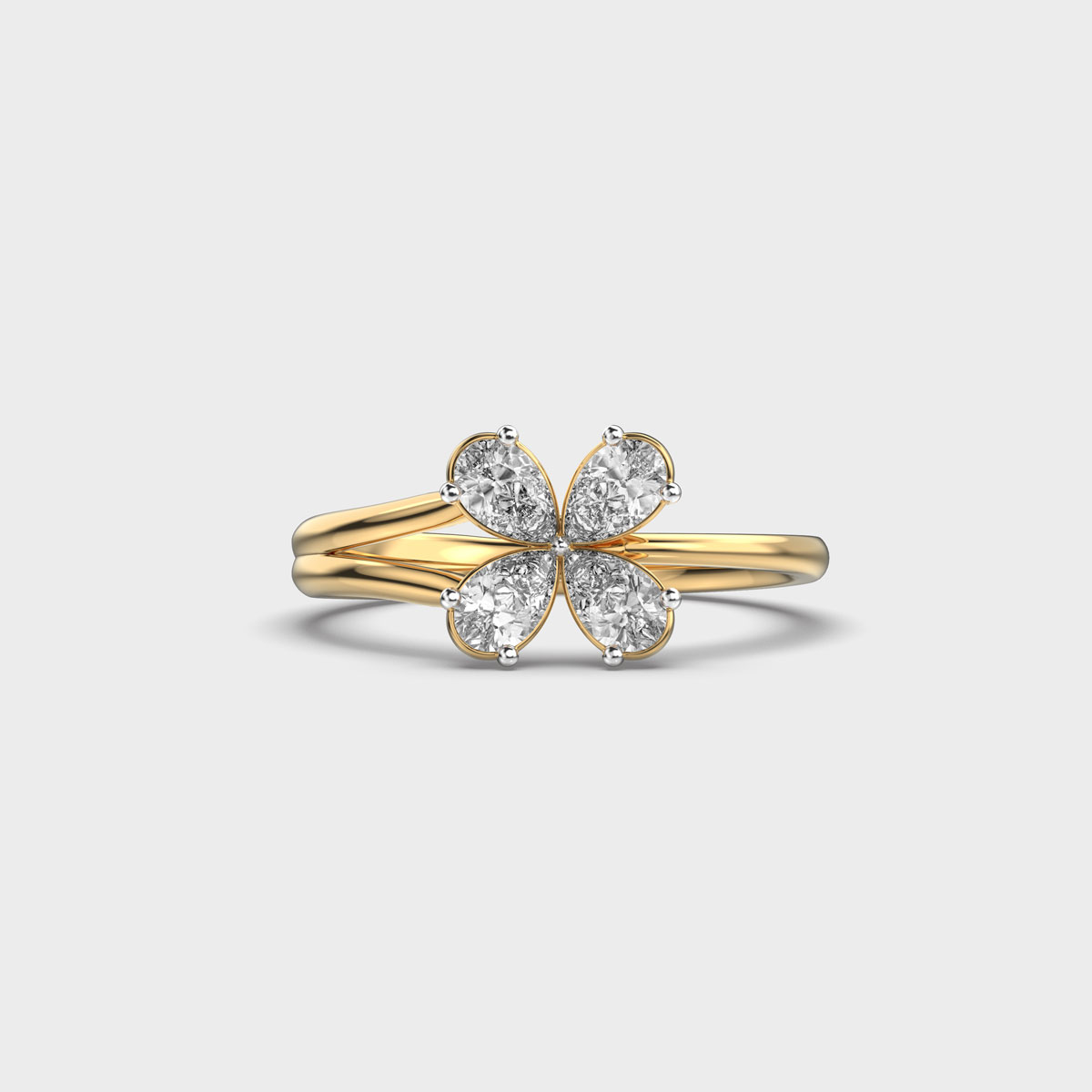 Delicate Small Tulip Diamond Ring