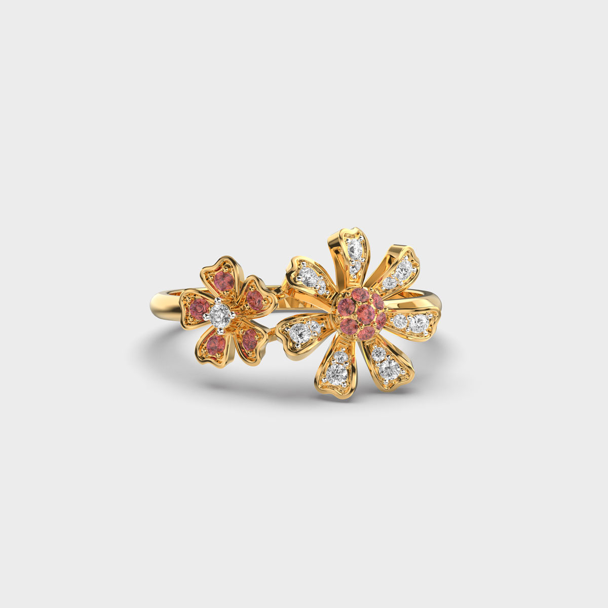 Dainty Double Marigold Diamond Ring