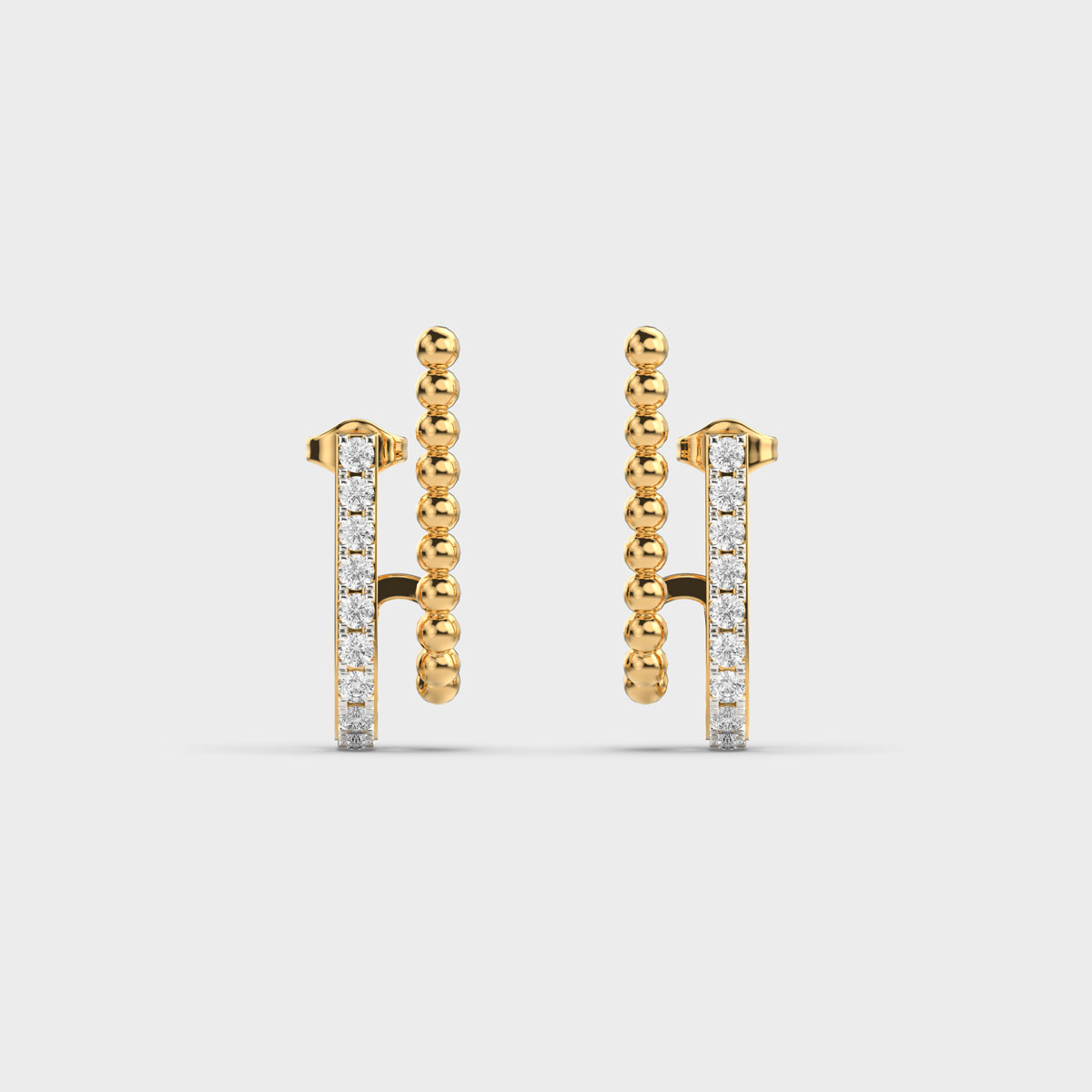Linear Parallel Line Diamond Earrings