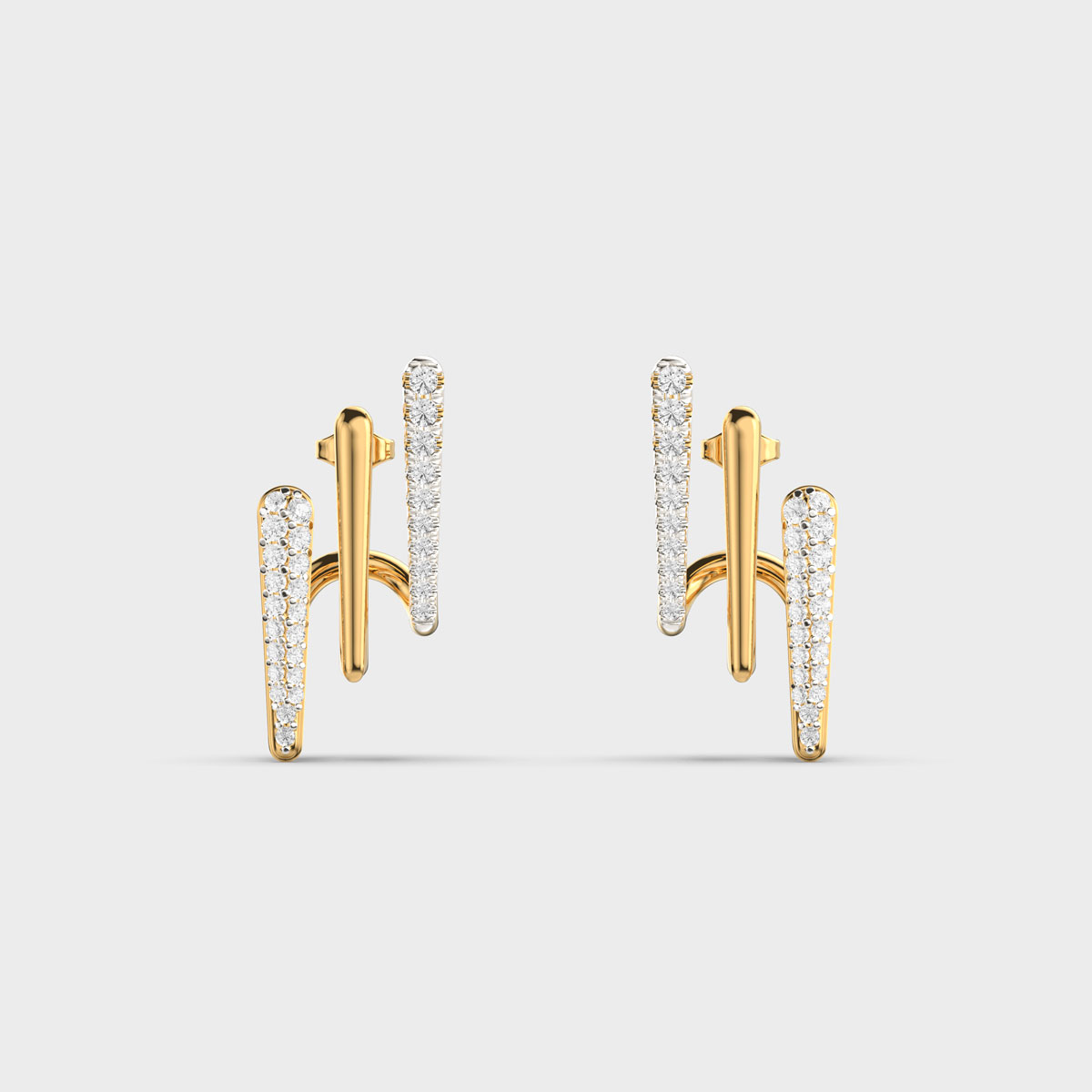 Linear Art Deco Beauty Diamond Earrings