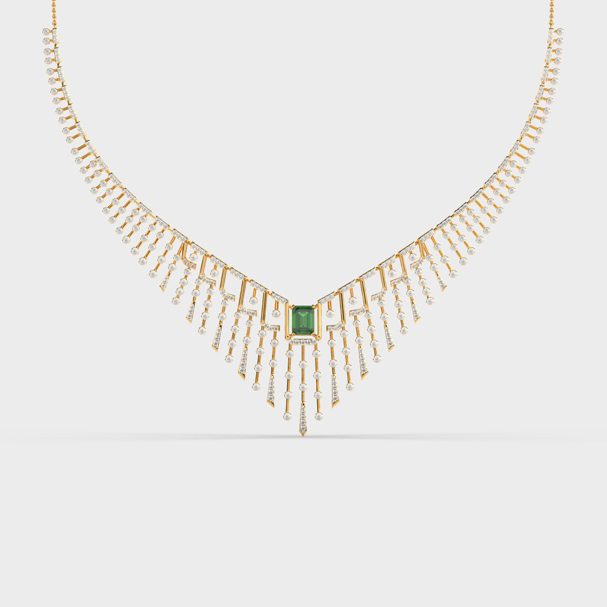 Green Regal Shimmering Diamond Necklace