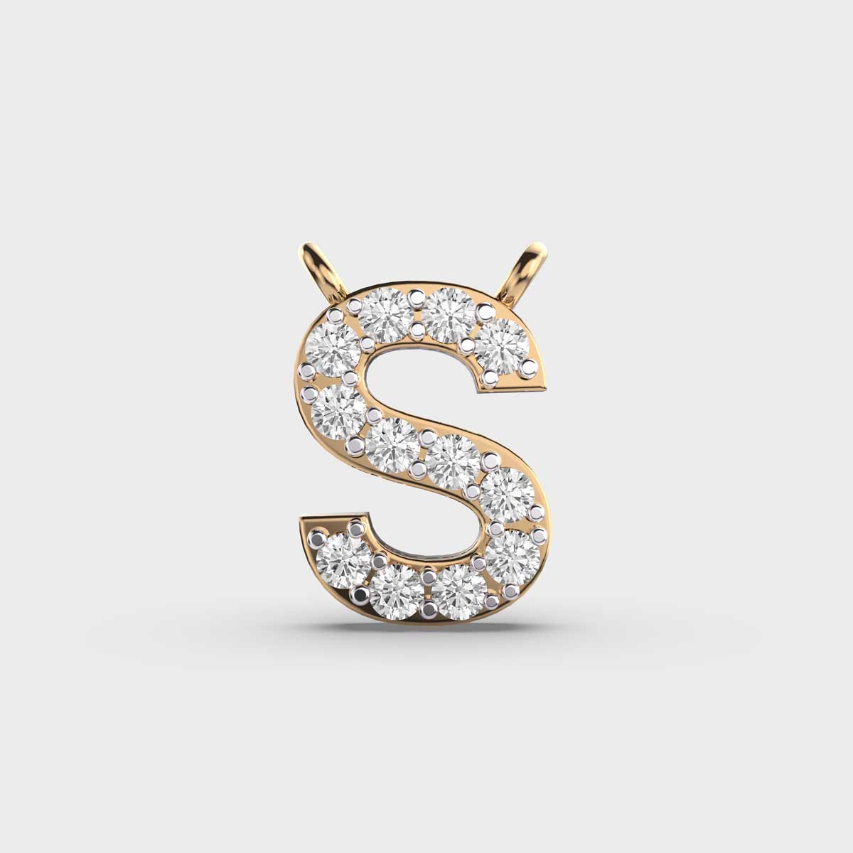 Soulful Initial 'S' Diamond Pendant (Without Chain)