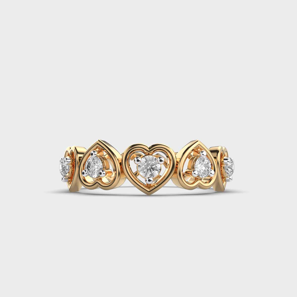 Halo Of Hearts Diamond Band Ring