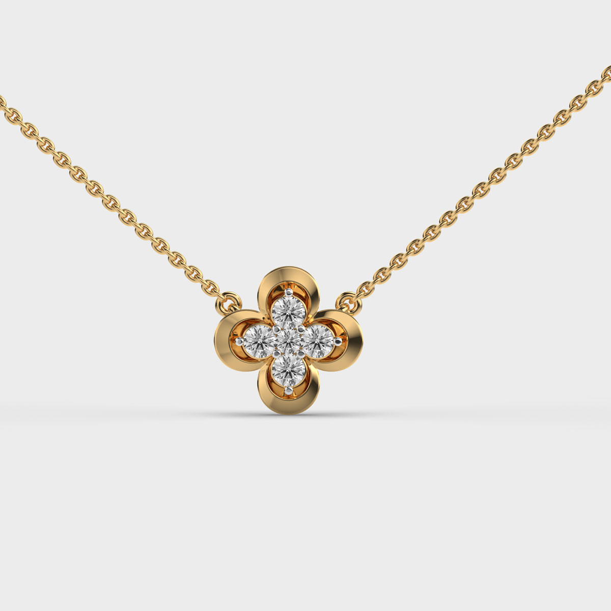Lucky Love Clover Diamond Pendant (With Chain)