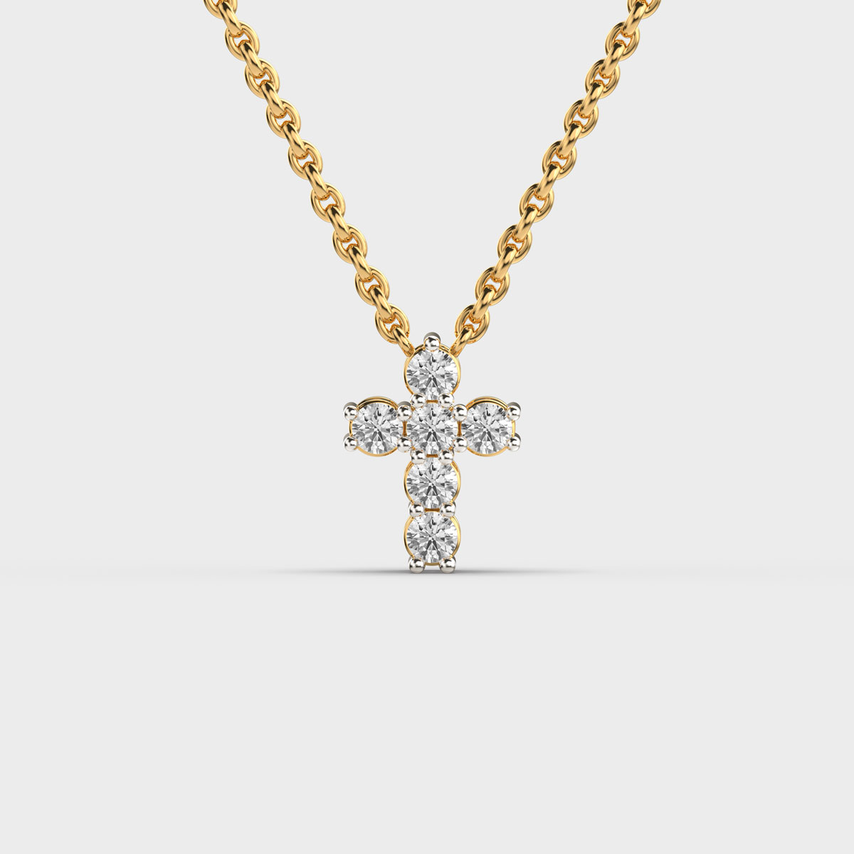 Christ Round Diamond Pendant (With Chain)