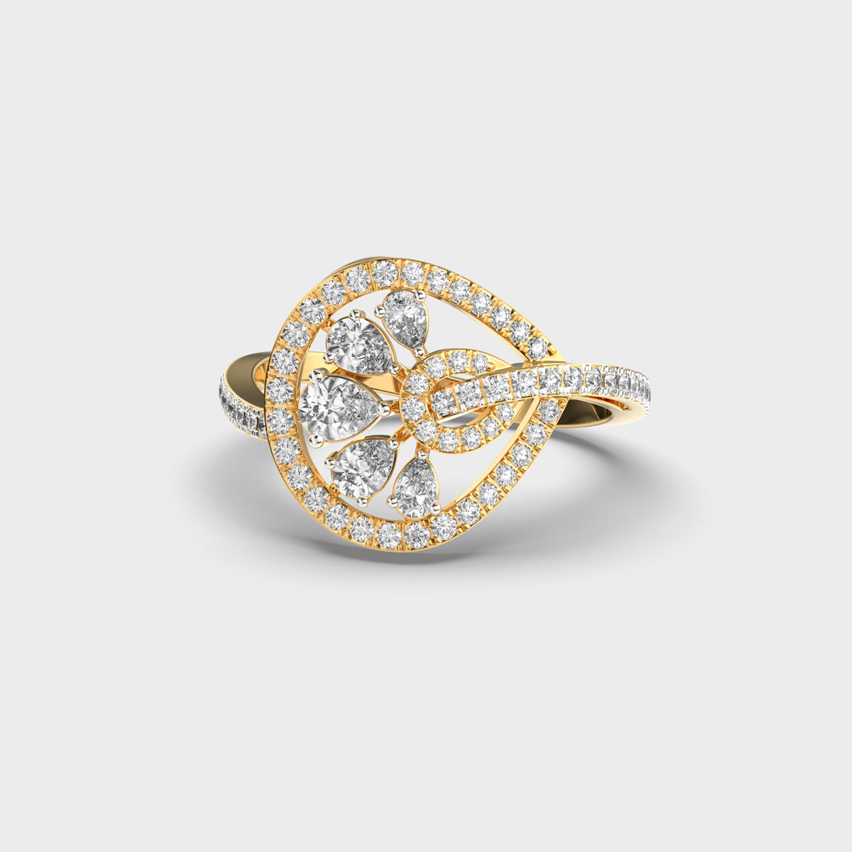 Peacock Fanfeather Diamond Ring