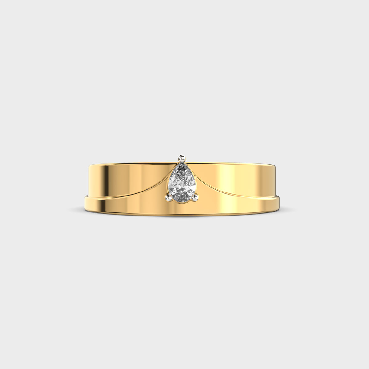 Minimal Pear Shaped Diamond Band