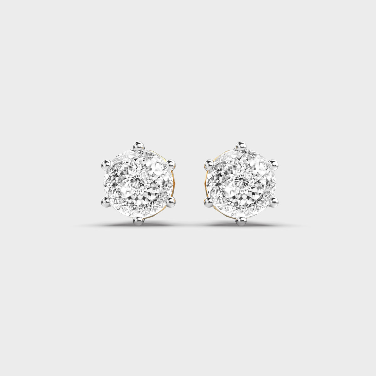 Andalusian Frame Portuguese Cut Diamond Ear Studs