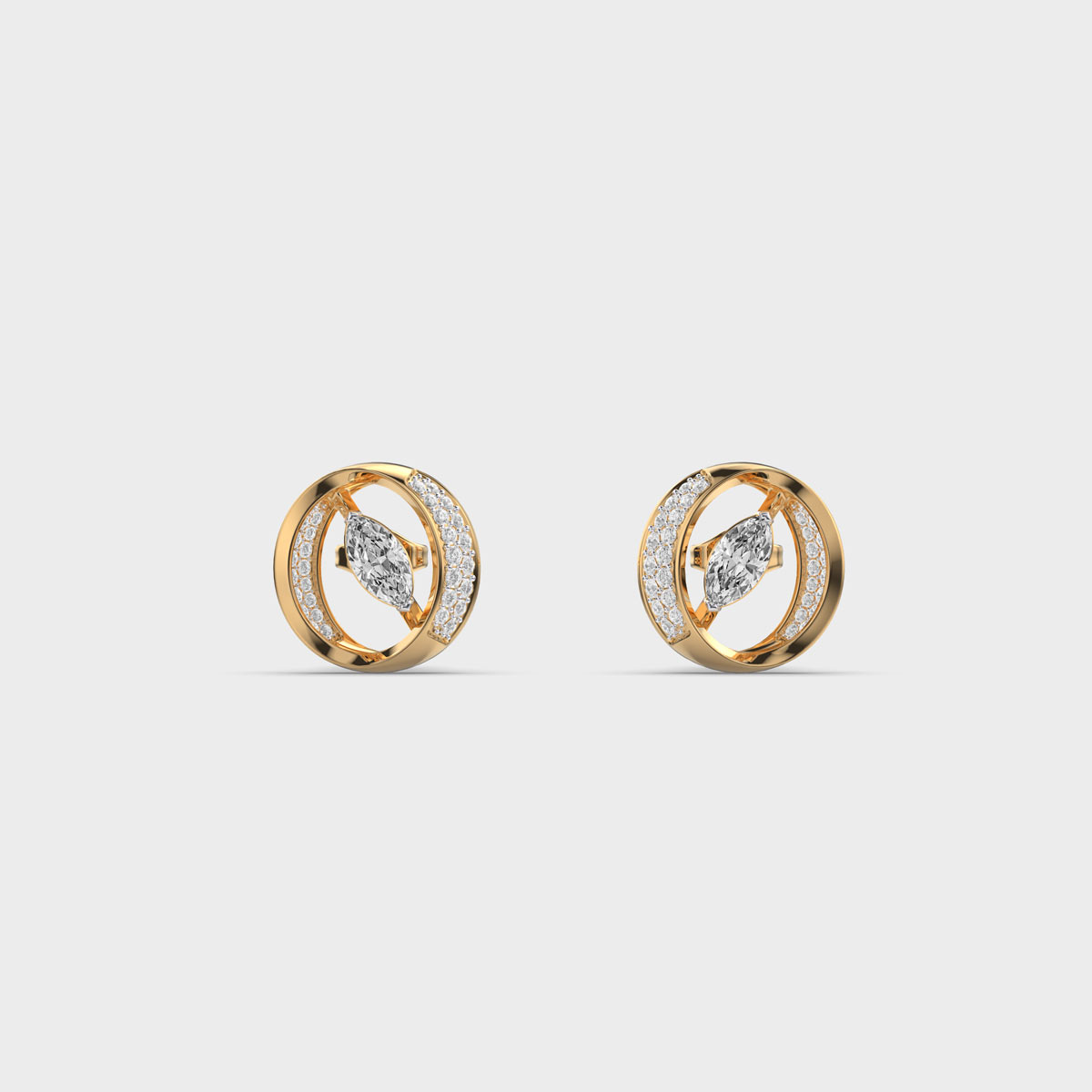 Regal Circle Diamond Encrusted Earstuds