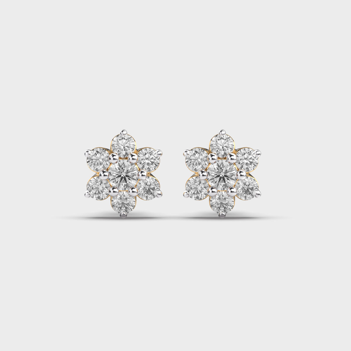 Delicate Petunia Shimmering Diamond Earring