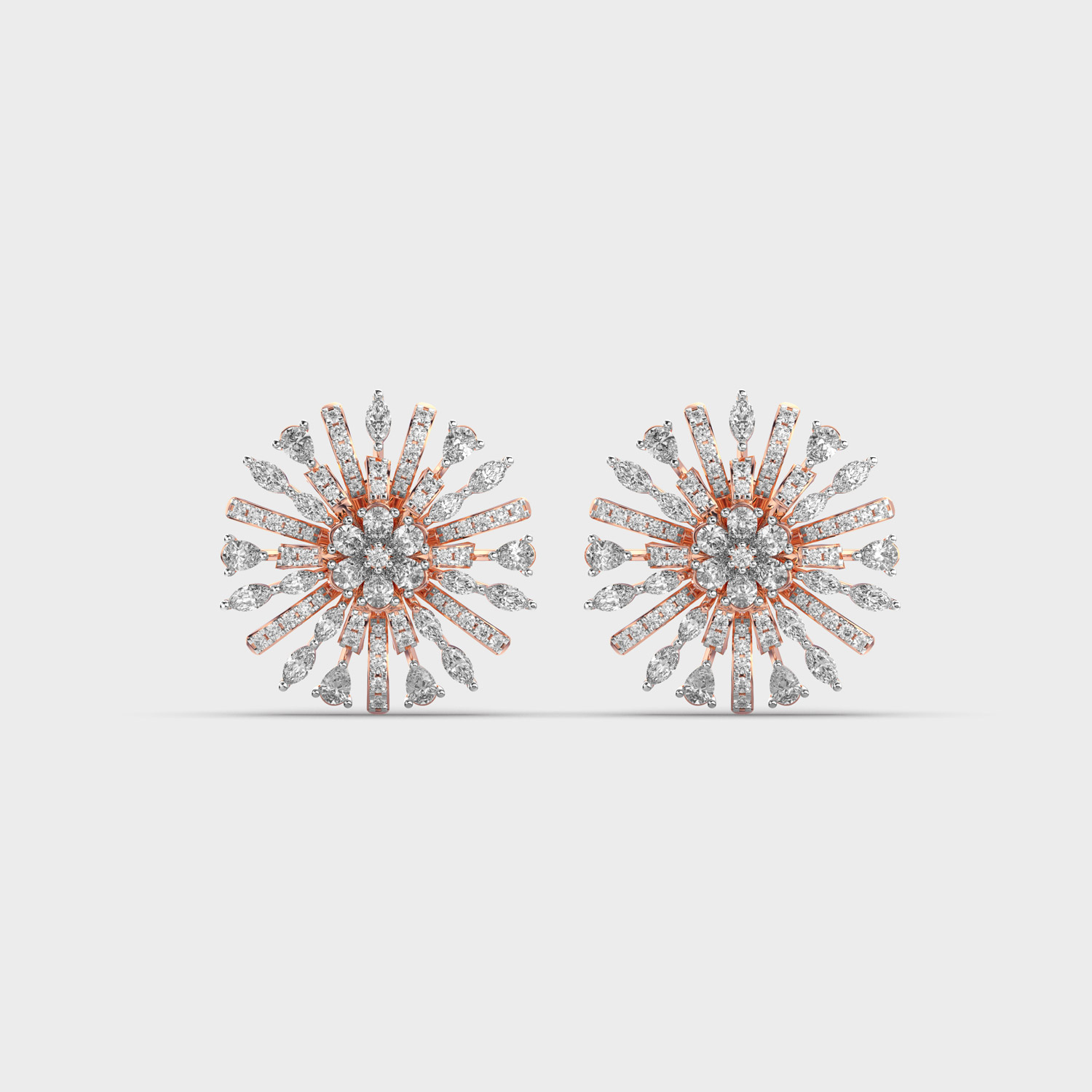 Sun Burst Diamond Ear Studs