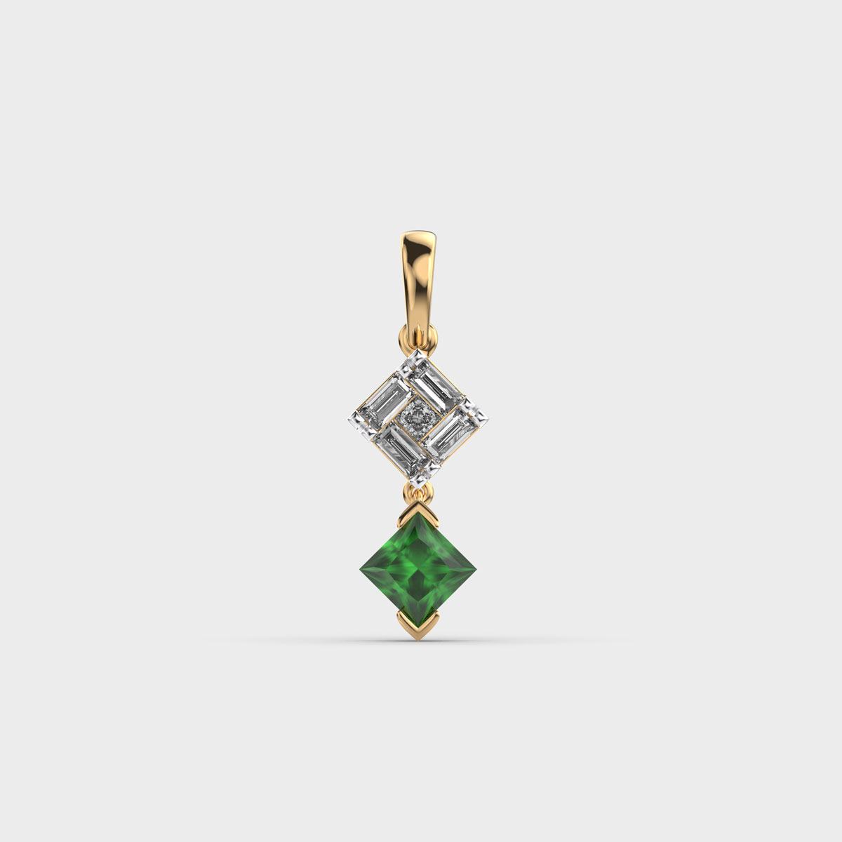 Green In the Thistle Diamond Pendant Without Chain