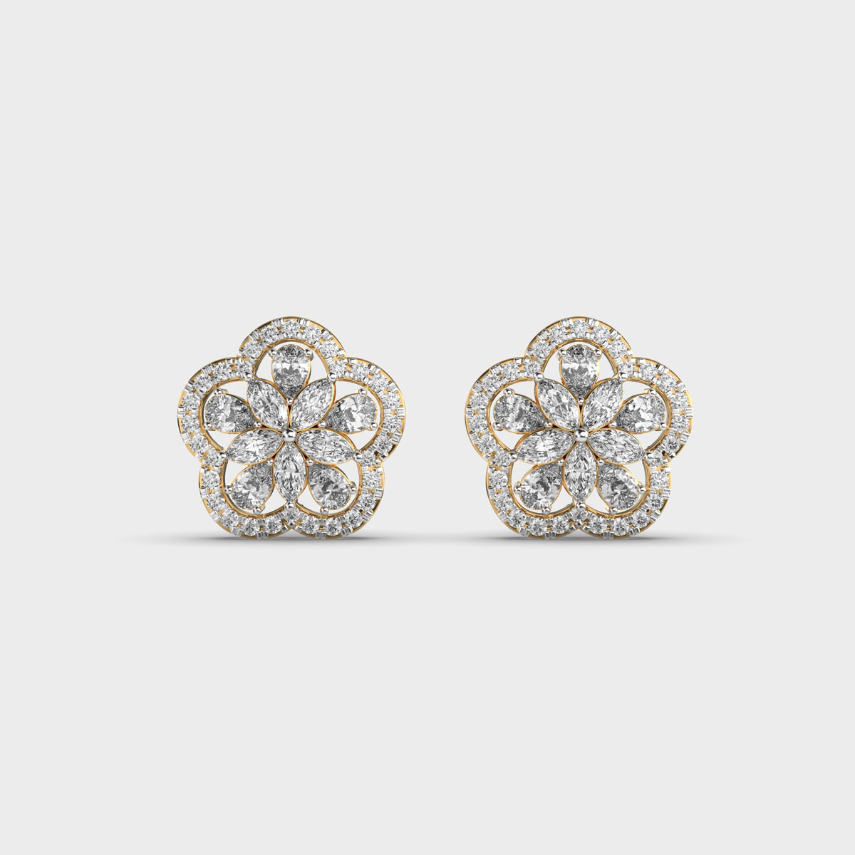 Medieval Clover Club Diamond Ear Studs