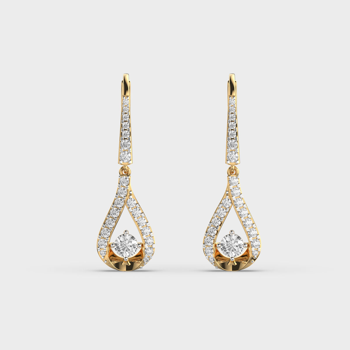Lunar Glow Dangler Diamond Earrings