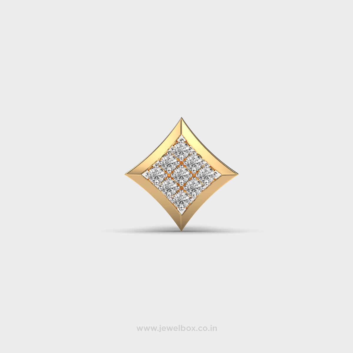9 Rhombus Round Diamond Stud For Men