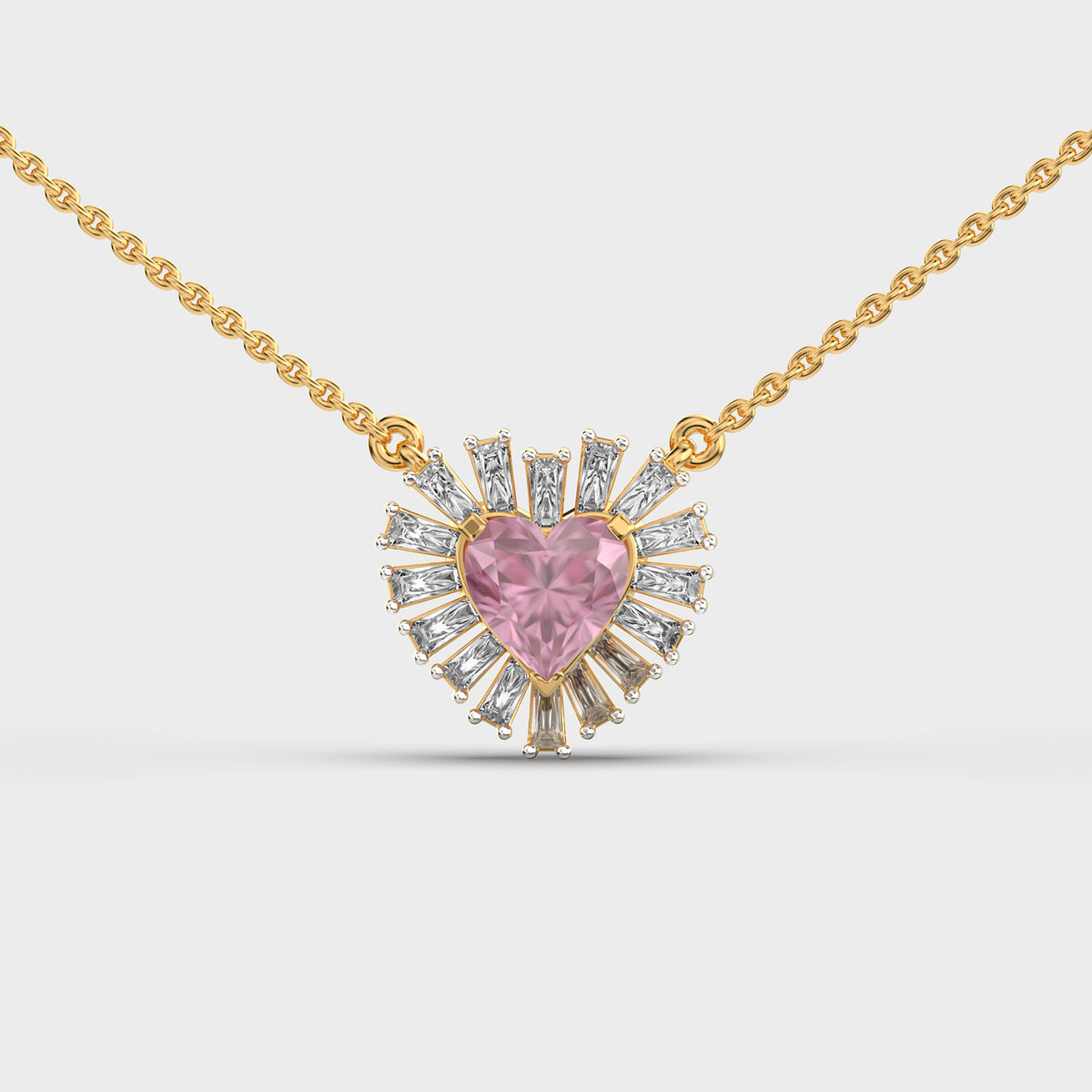 Pink Gemstone Diamond Pendant