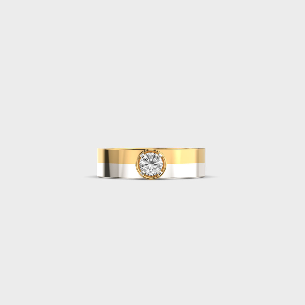 Dual Toned Diamond Band Ring For Men