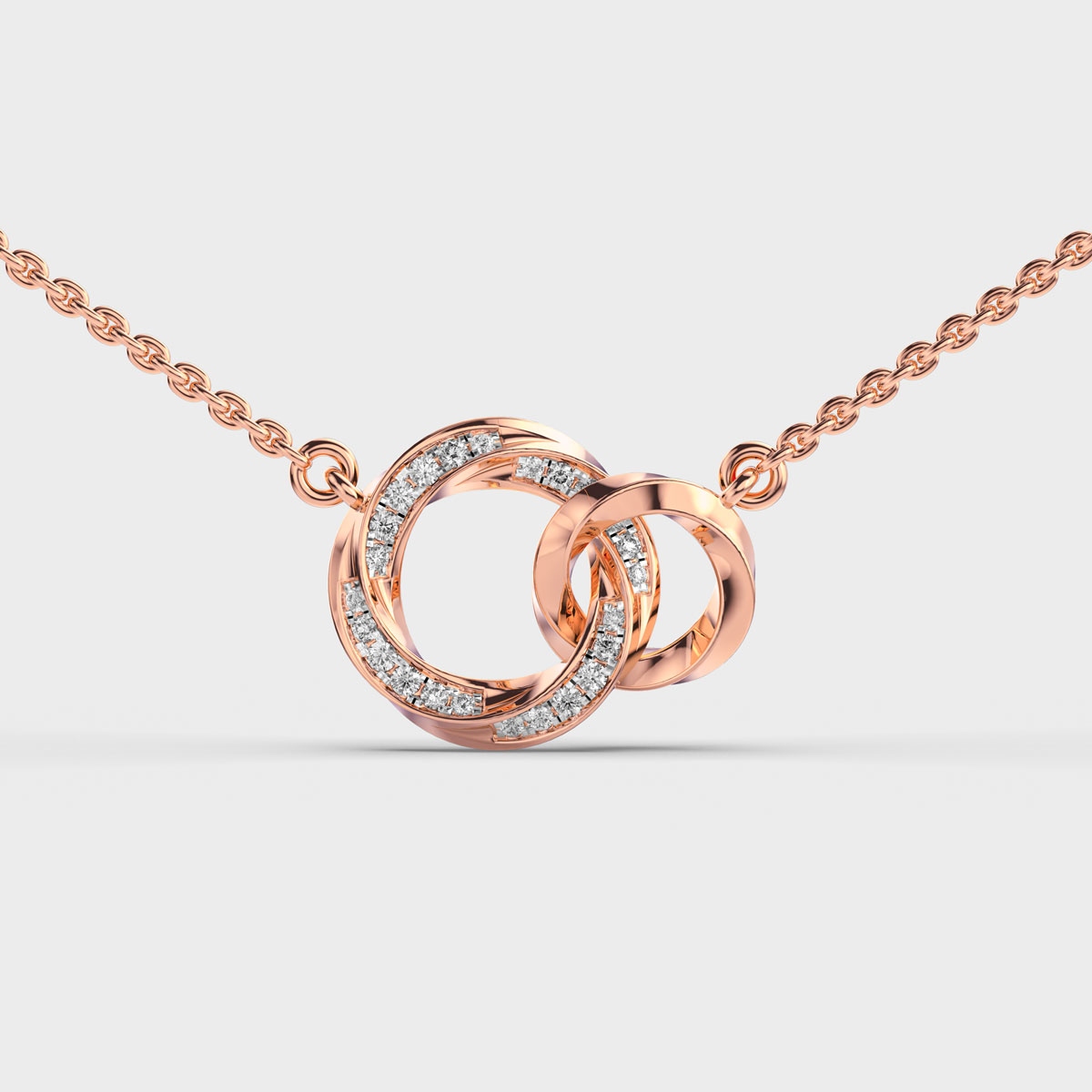 Suave Charming Interlocked Diamond Pendant