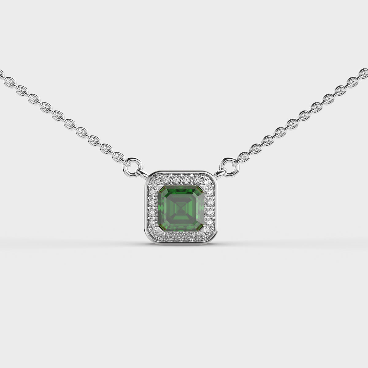Grace Of Monaco Green Stone Diamond Pendant