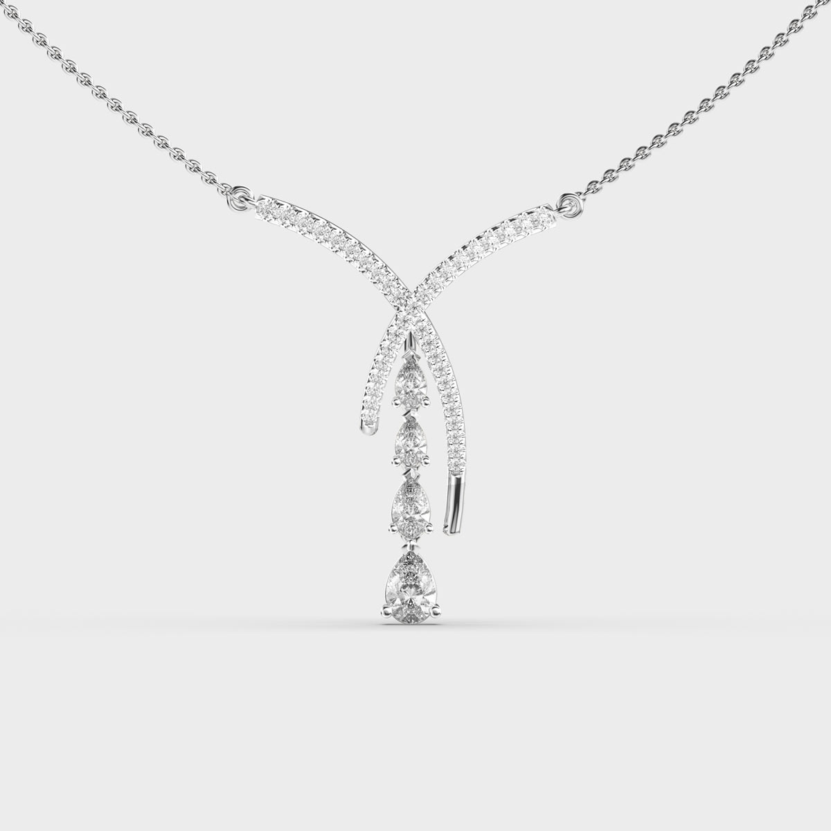Holiday Ribbon Marquise Diamond Pendant