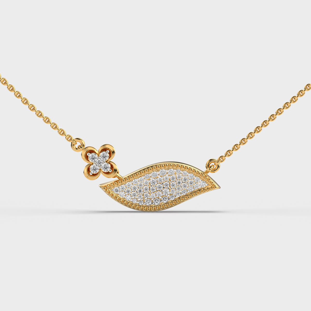 Linear Curve Diamond Cluster Necklace