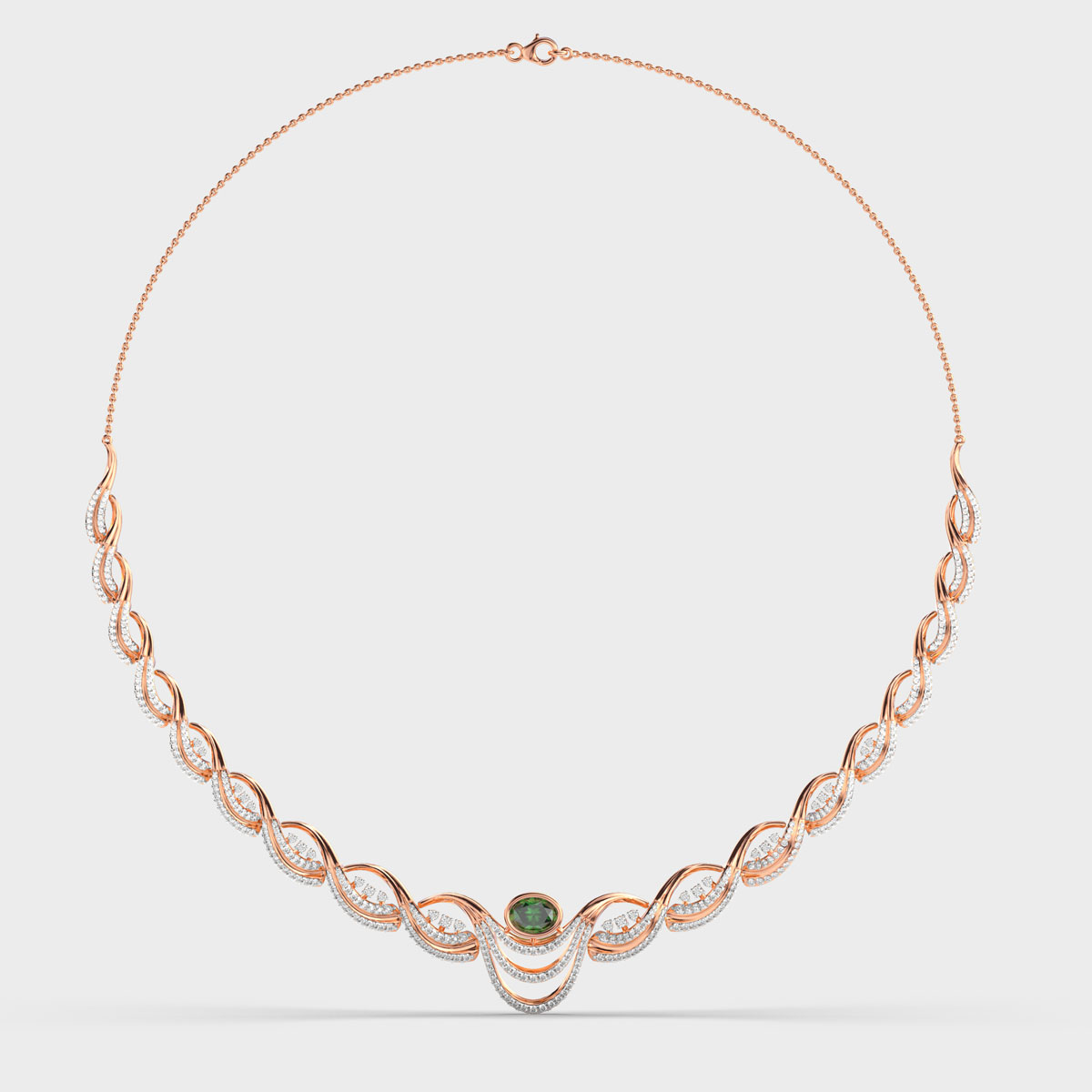 Iconic Royal Emerald Diamond Necklace