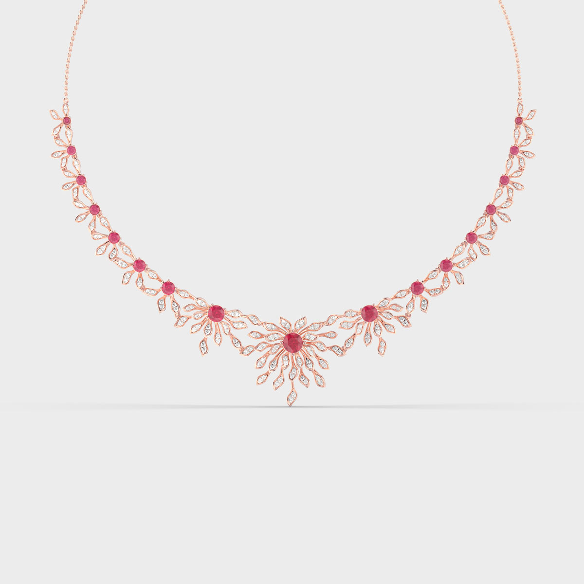Brightest Crimson Delight Diamond Necklace