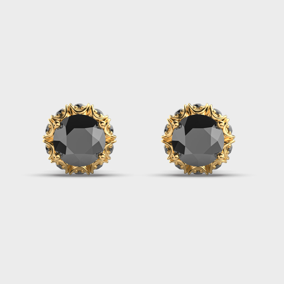 Obsidian Drop Black Diamond Studs