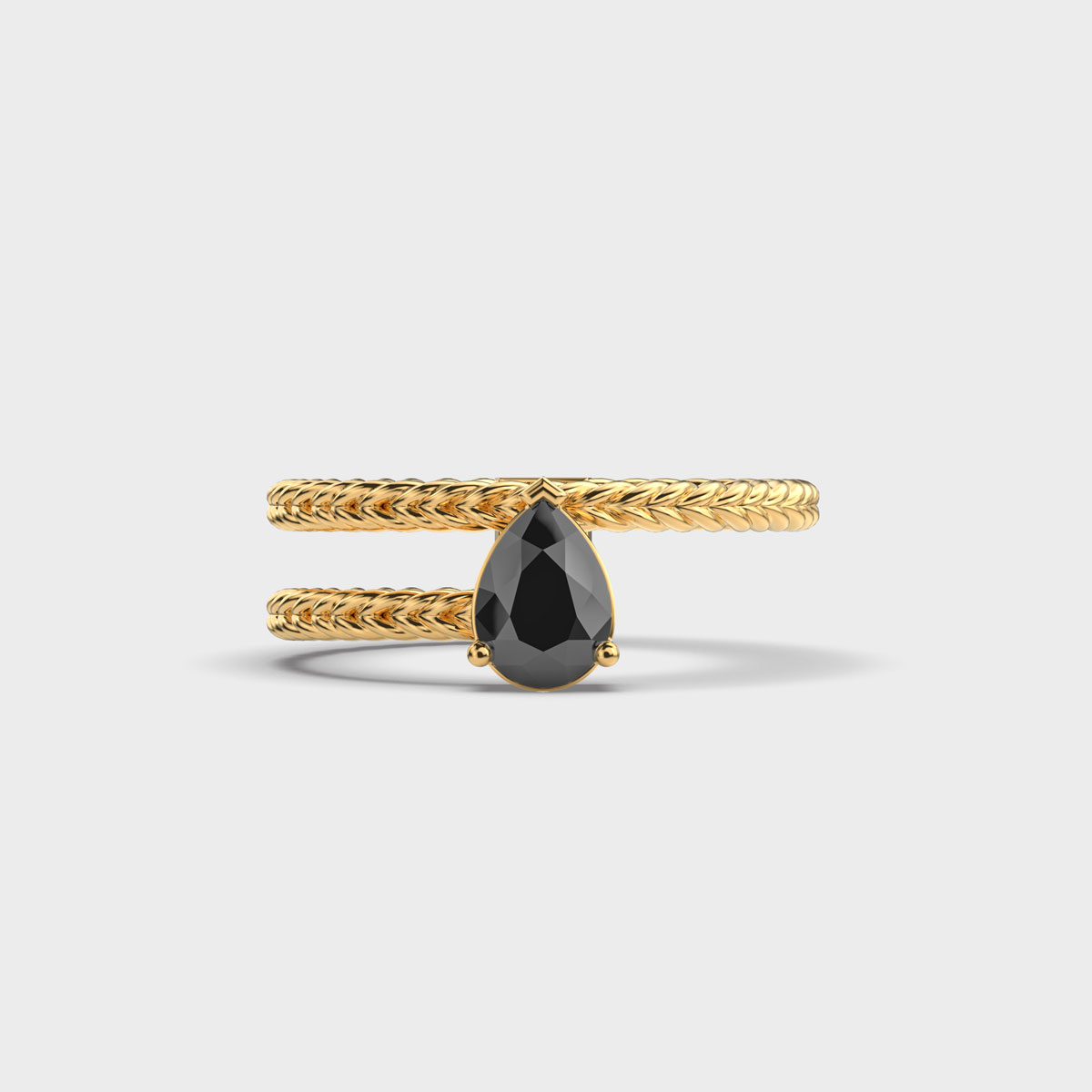 Eclipse Pear Black Diamond Ring