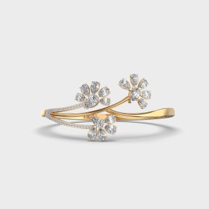 Blush Gilded Petal Diamond Bangle