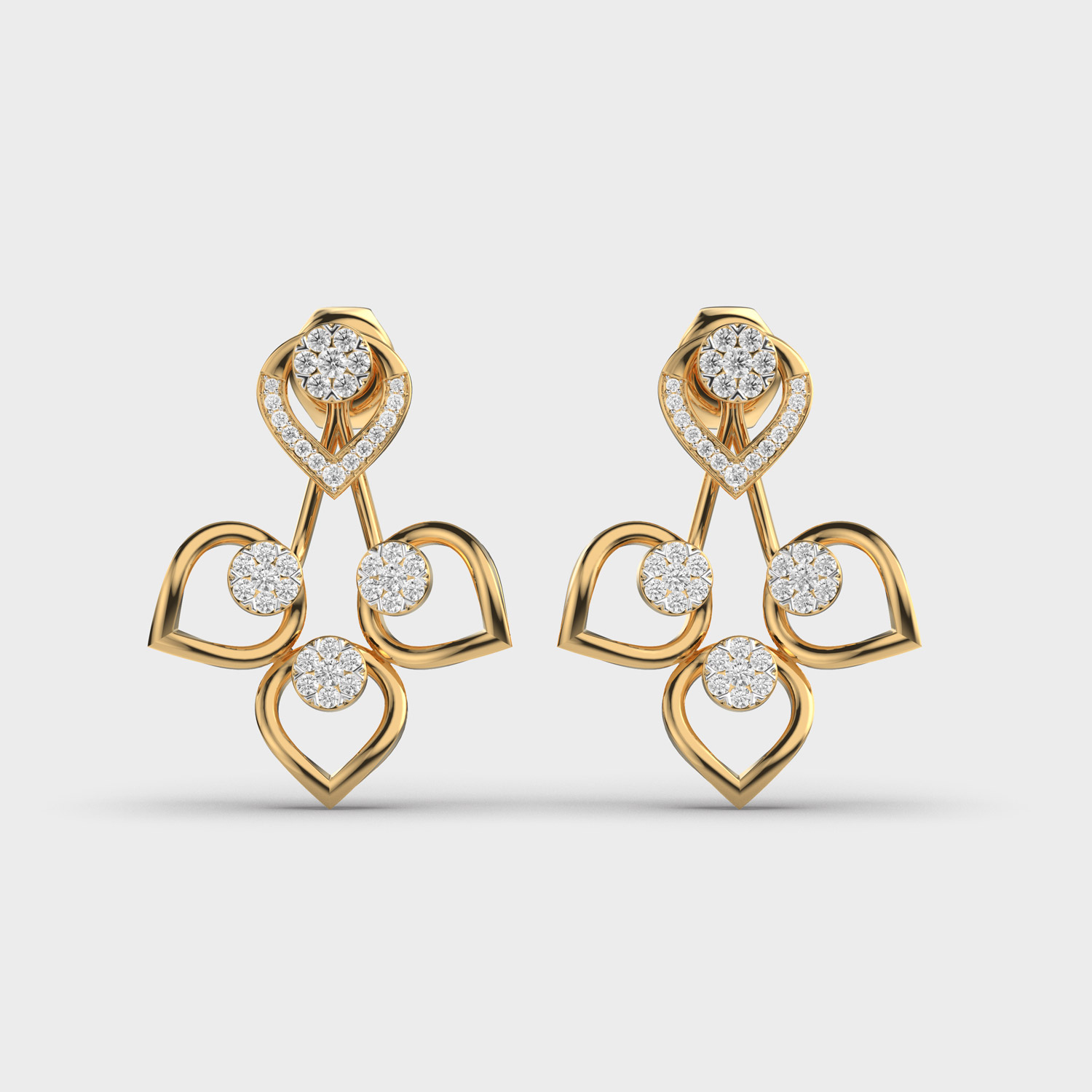 Dainty Peacock's Wings Diamond Earrings