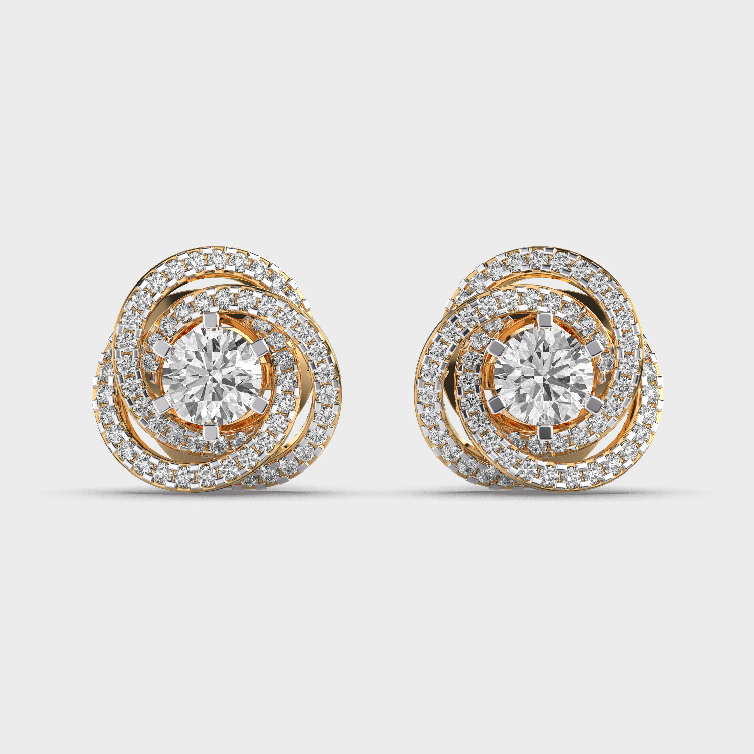 Spiraling Glow Diamond Ear Studs