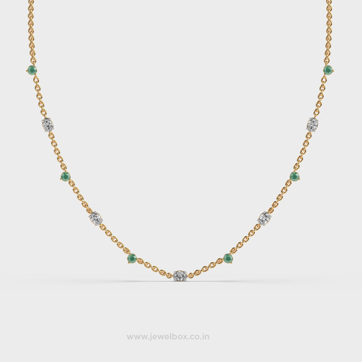 Gayatri Green Stone Diamond Necklace