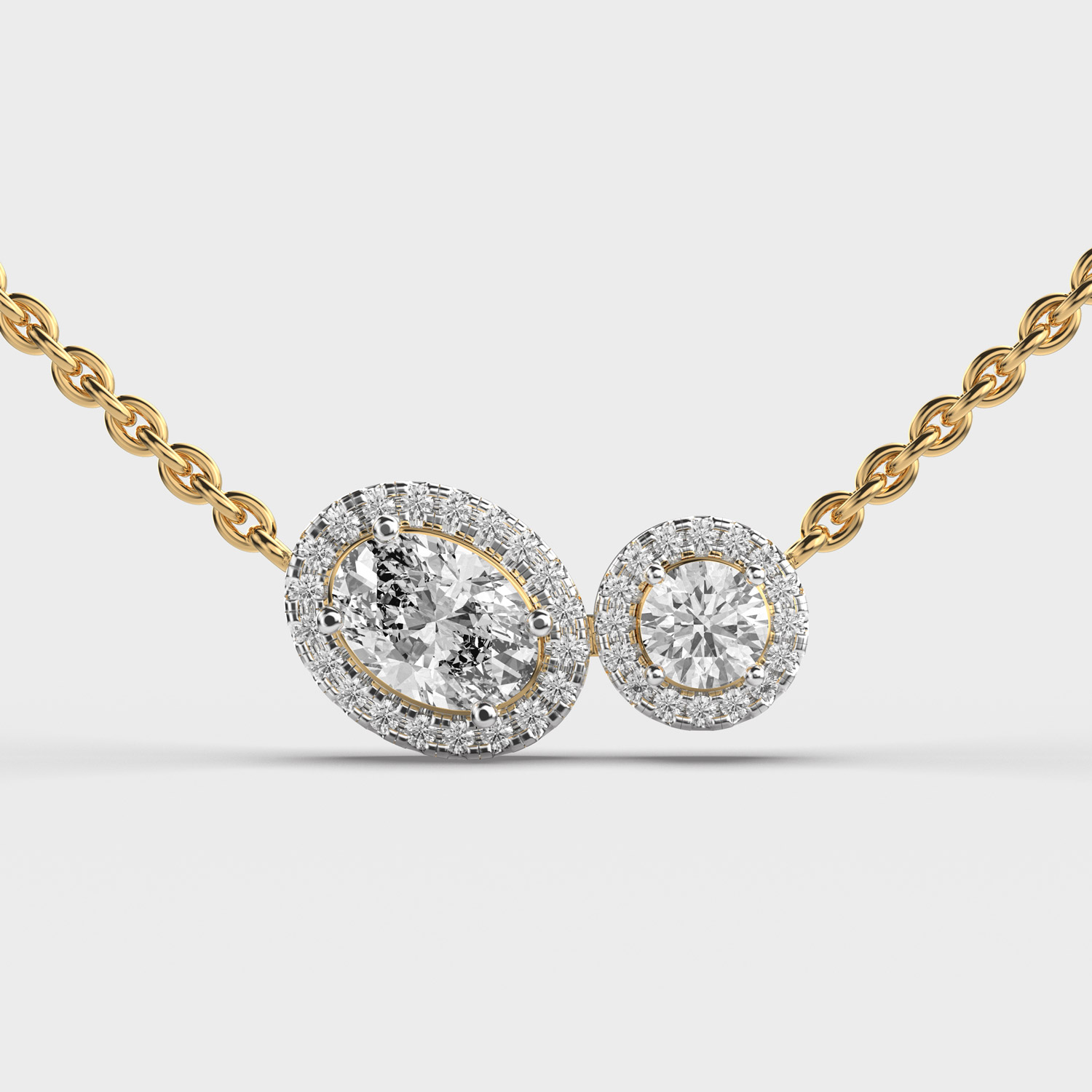 Stuck Together Diamond Pendant (With Chain)