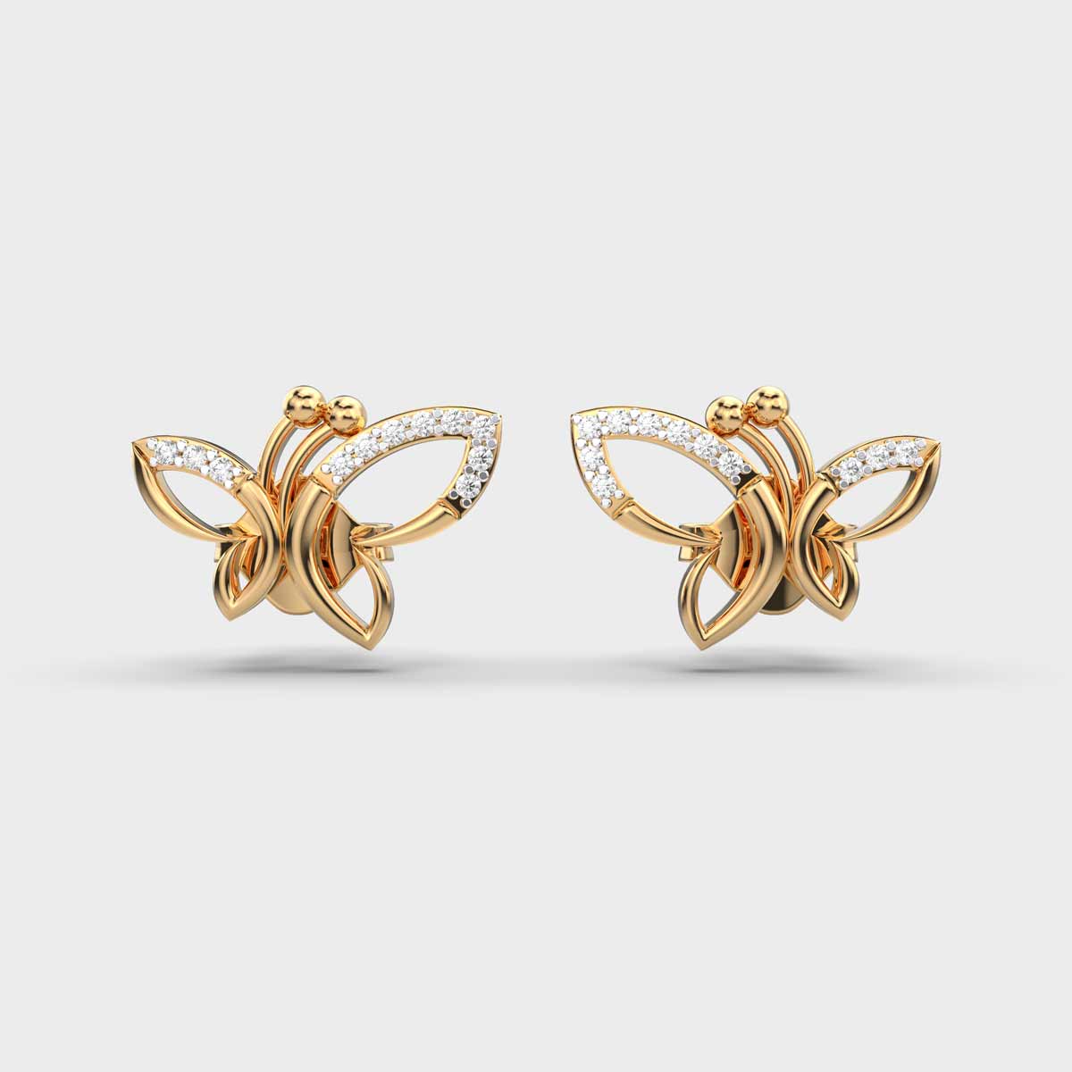 Dancing Butterflies Diamond Ear Studs