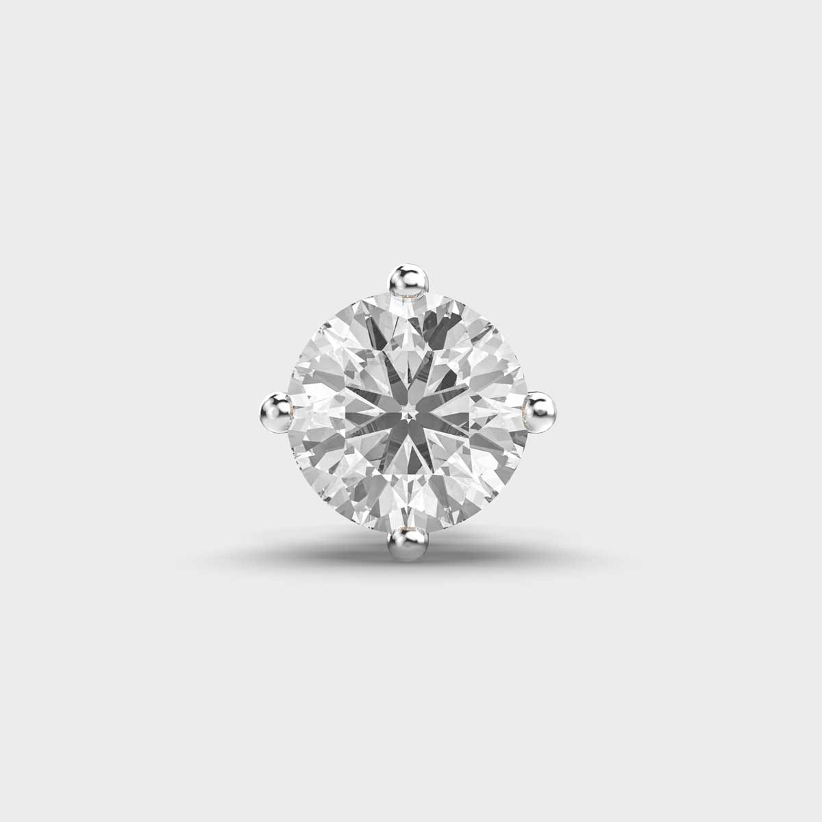 Classic Men's Round Diamond Single Stud