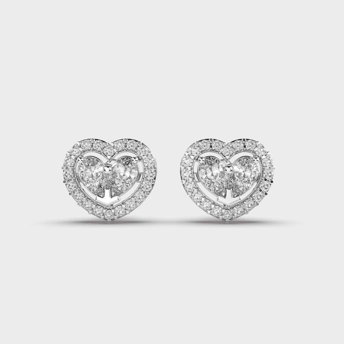 Lovable Hearts Diamond Ear Stud