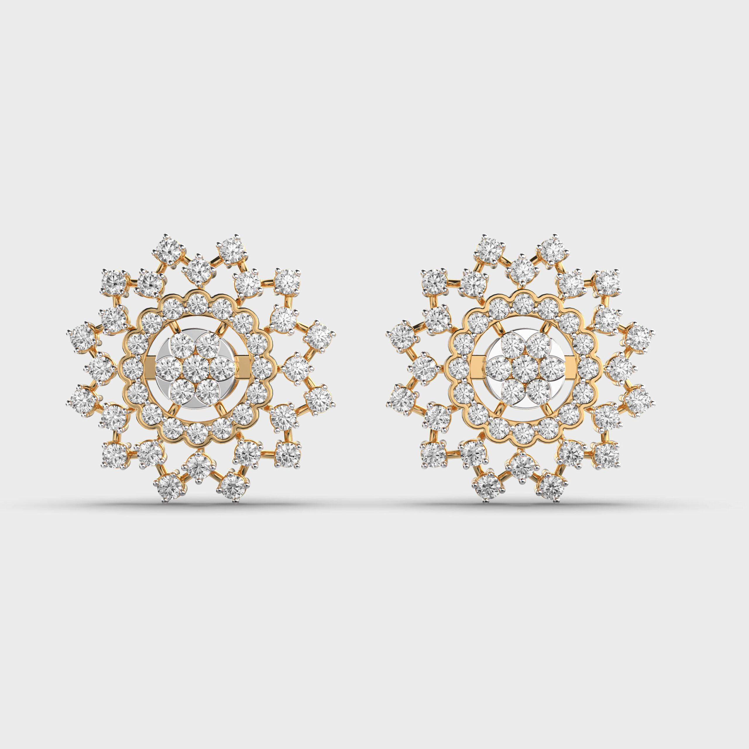 Traditional Spring Sunflower Diamond Studs
