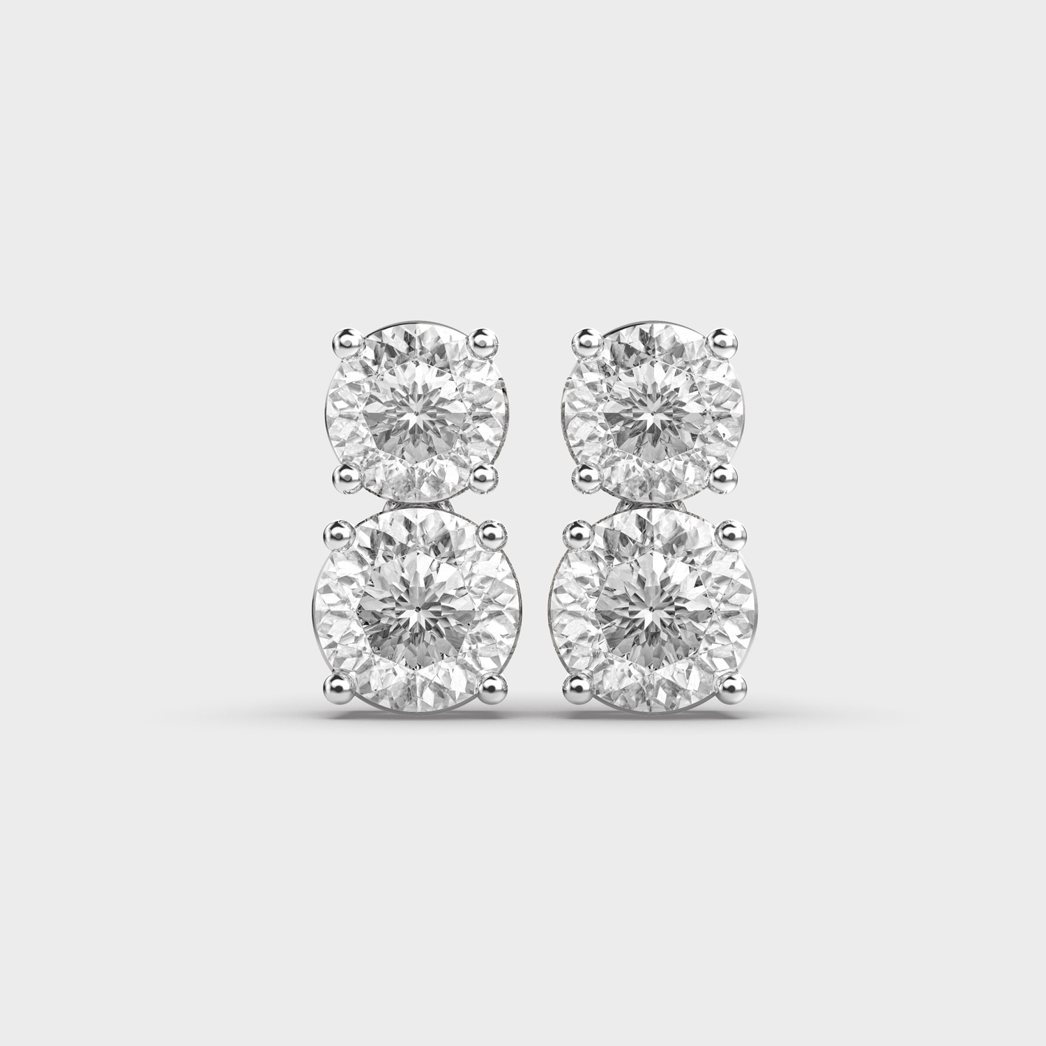 Duo Quads Padma Cut Diamond Earrings