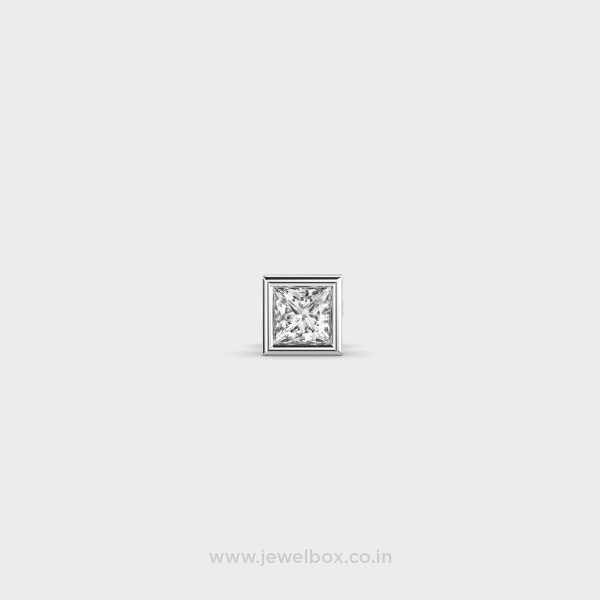 Square Rimmed Regal Diamond Stud For Men