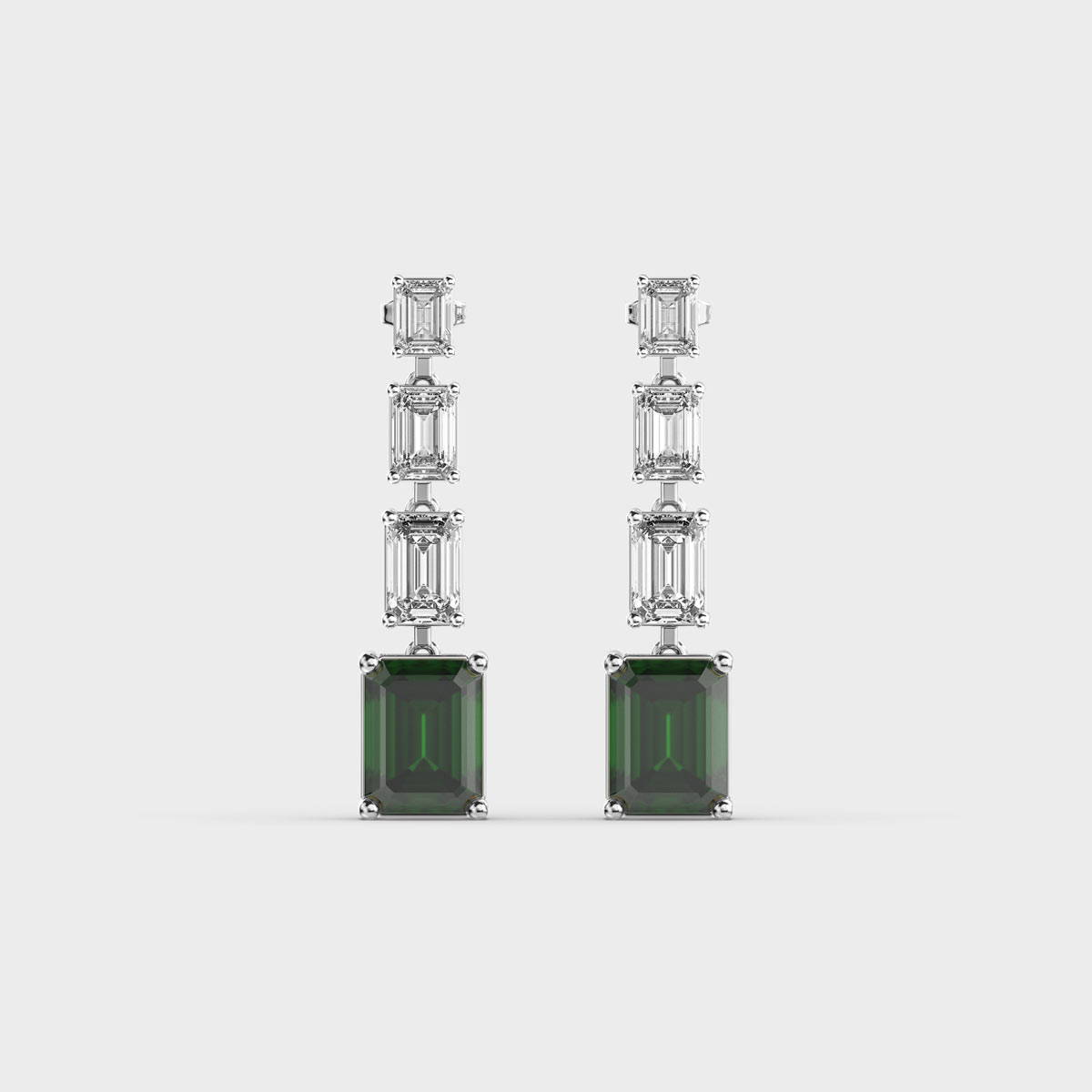 Lovers Emerald Diamond Green Stone Danglers