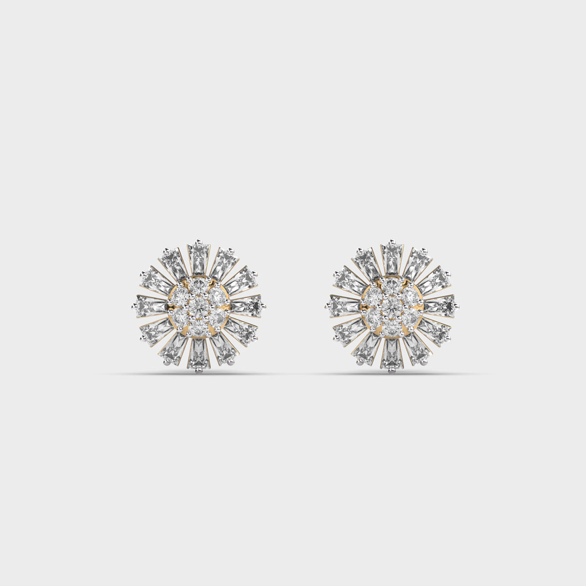 Elegant Chakra Diamond Stud Earrings