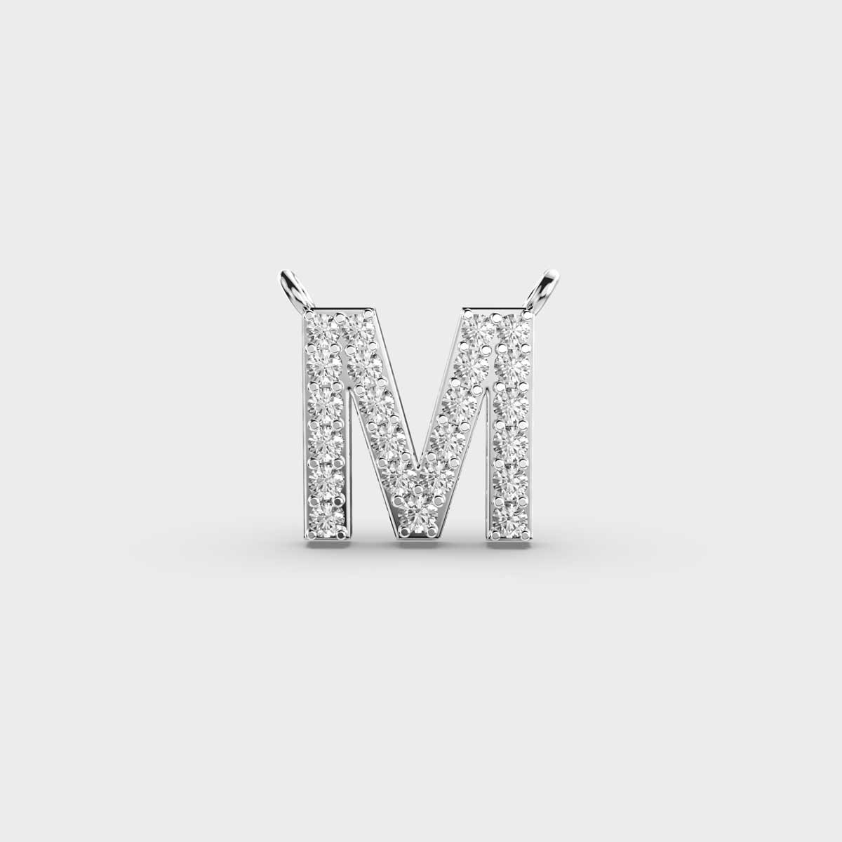 Marvellous Initial 'M' Diamond Pendant without Chain