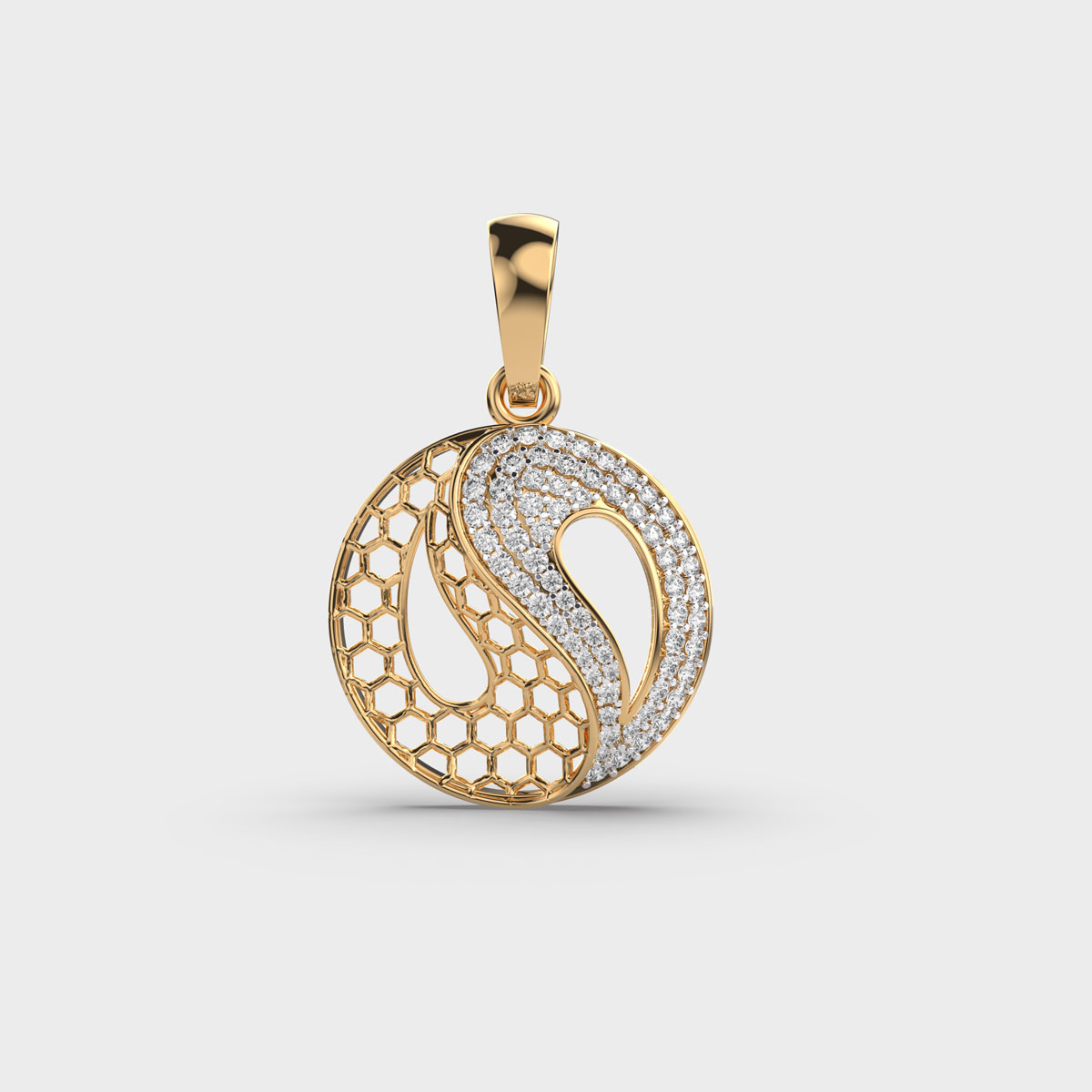 Yin And Yang Diamond Pendant Without Chain