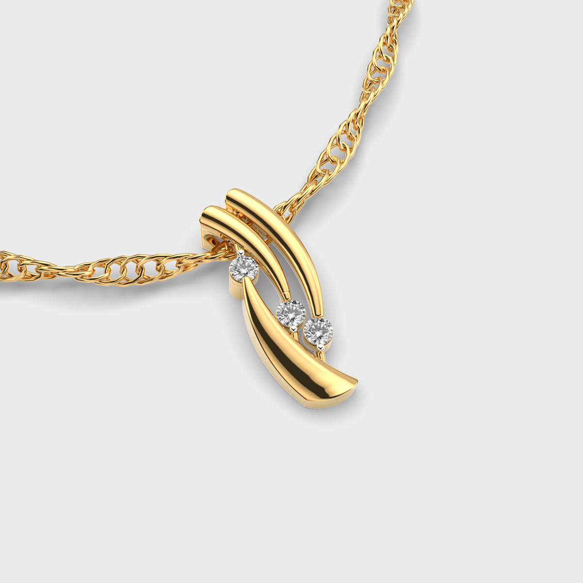 Swirl In A Loop Diamond Pendant without Chain