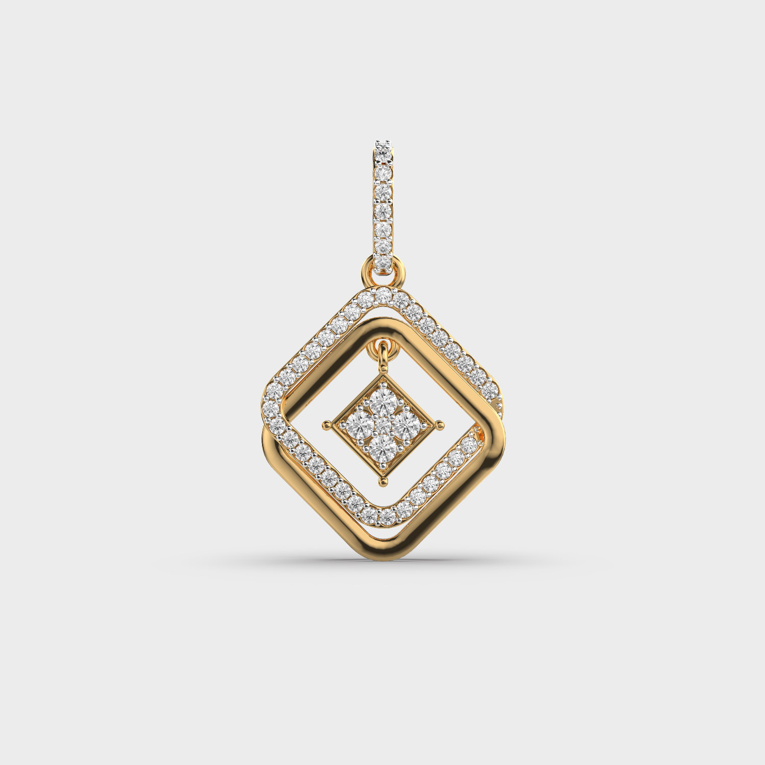 Symmetra Glow Diamond Encrusted Pendant Without Chain