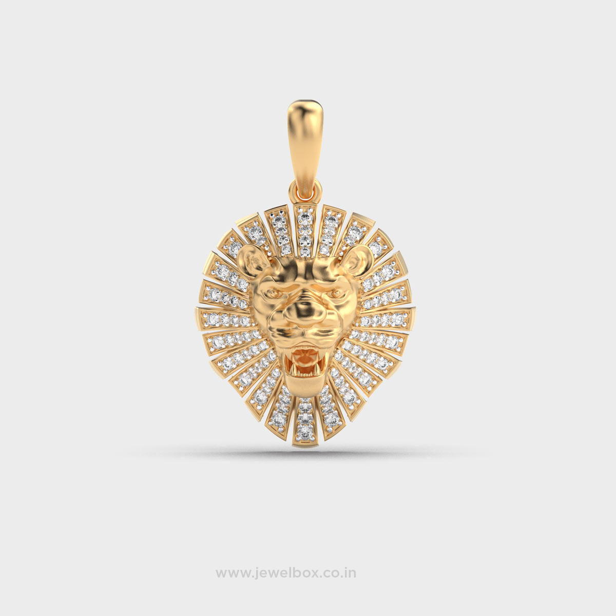 Brave Lion Heart Diamond Pendant Without Chain