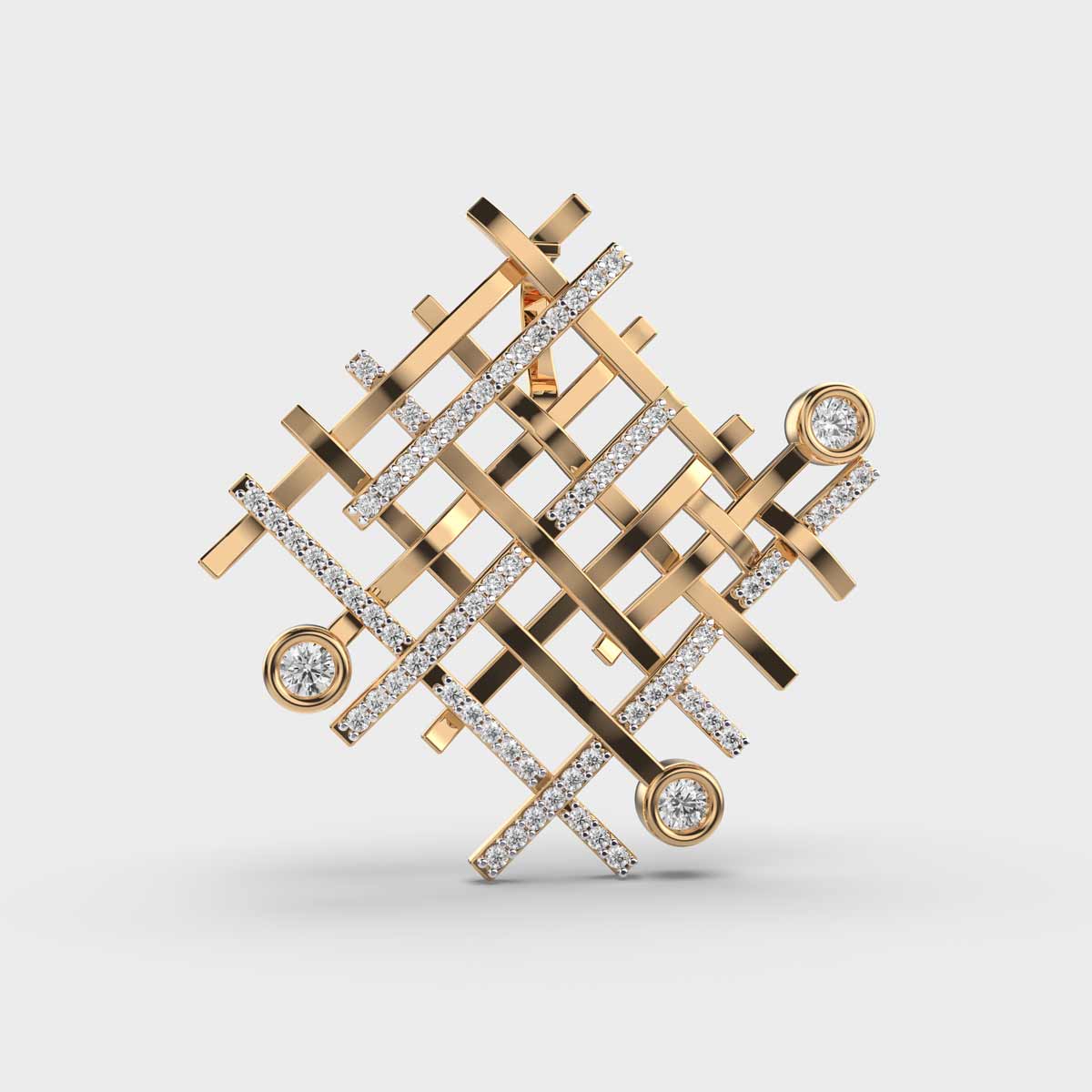 Merry Mesh Diamond-Encrusted Pendant (Without Chain)