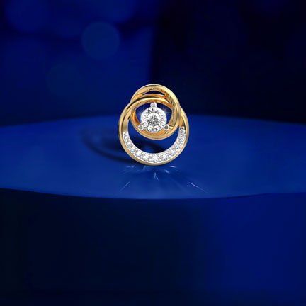 Circular Padma Cut Diamond Solitaire Pendant (Without Chain)