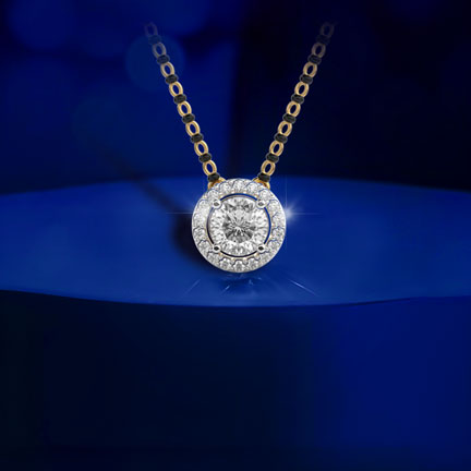 Brilliant Padma Cut Diamond Halo Mangalsutra Pendant (With Chain)